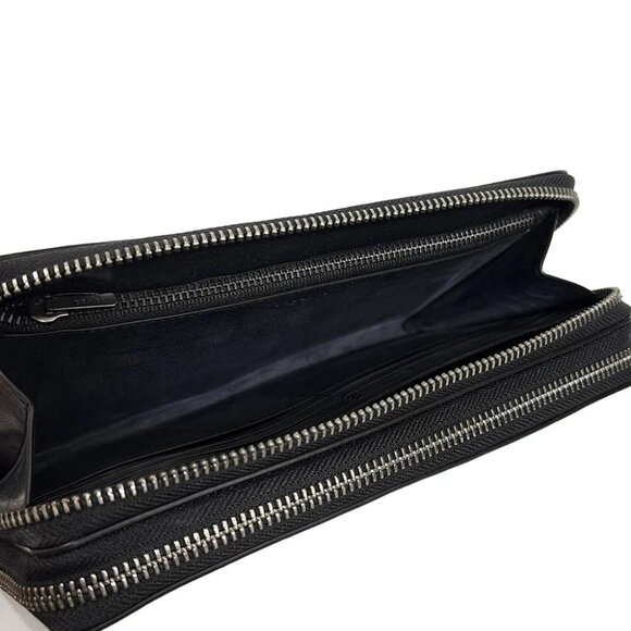 Auth COACH Double Zip Travel Organizer F66562 Dark Brown Black PVC Leather - - Picture 2 of 7